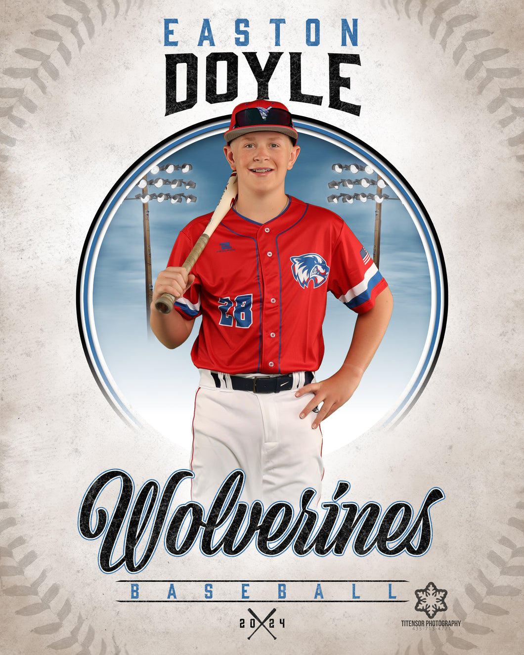 Youth Baseball 8x10 individual Print