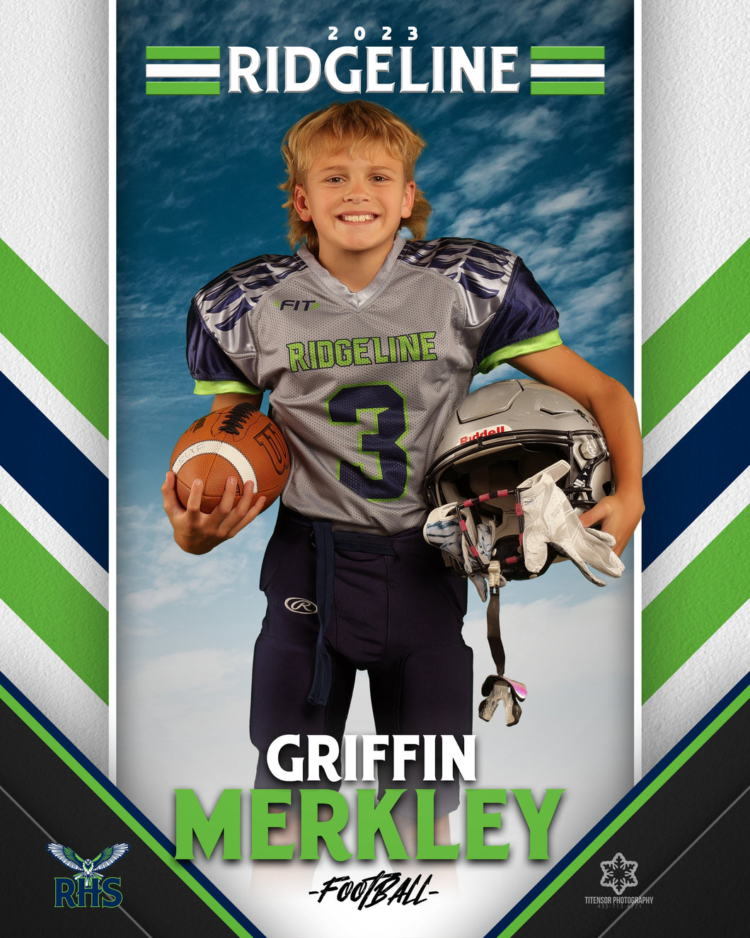 Youth Football 8x10 individual Print