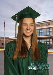 Green Canyon 5x7 Print of Cap and gown
