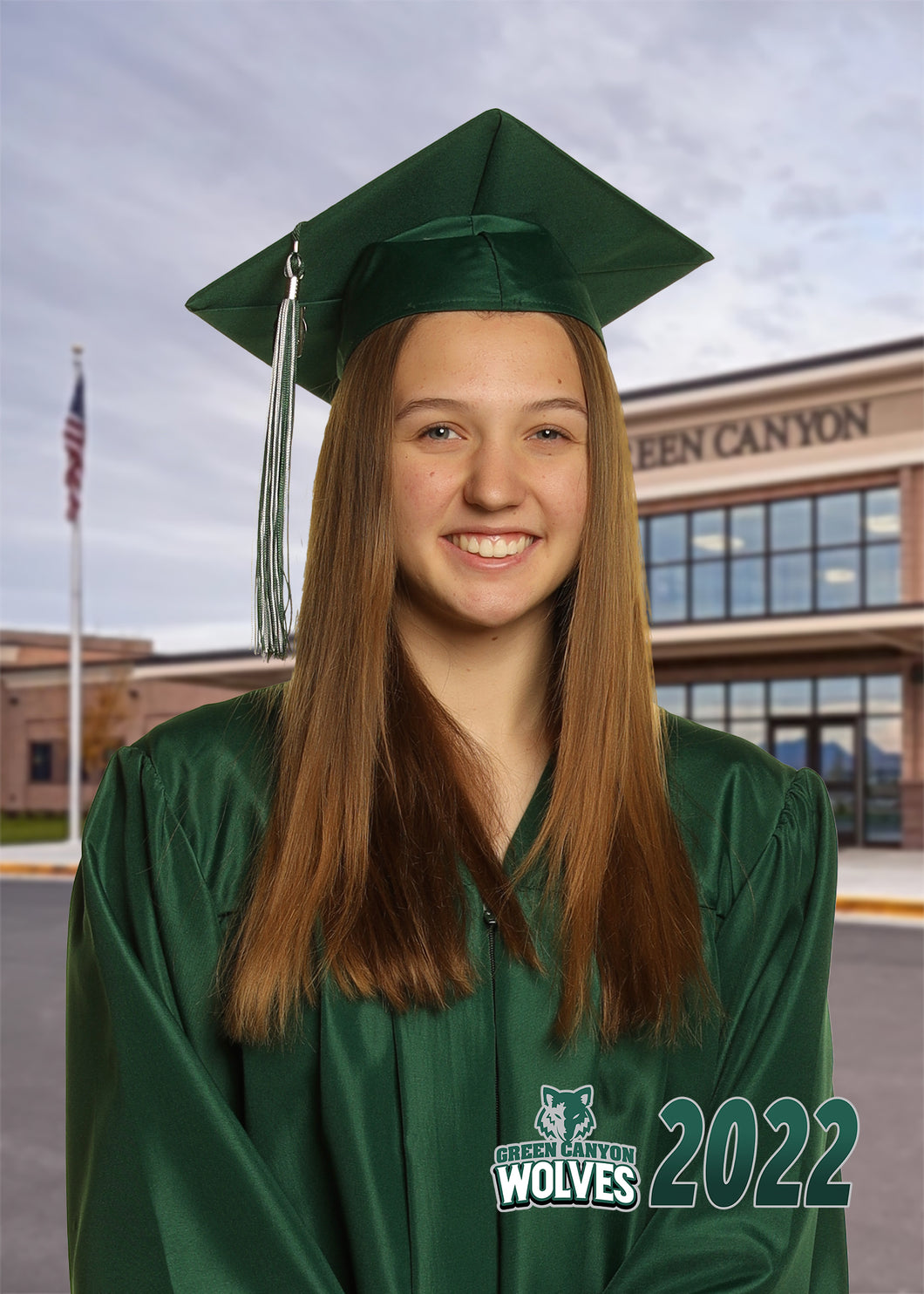 Green Canyon 5x7 Print of Cap and gown